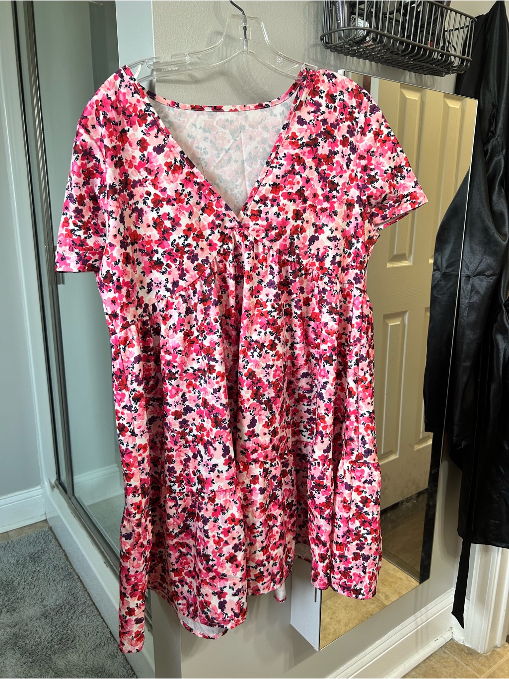 Shein Pink Multi Floral Mini Dress